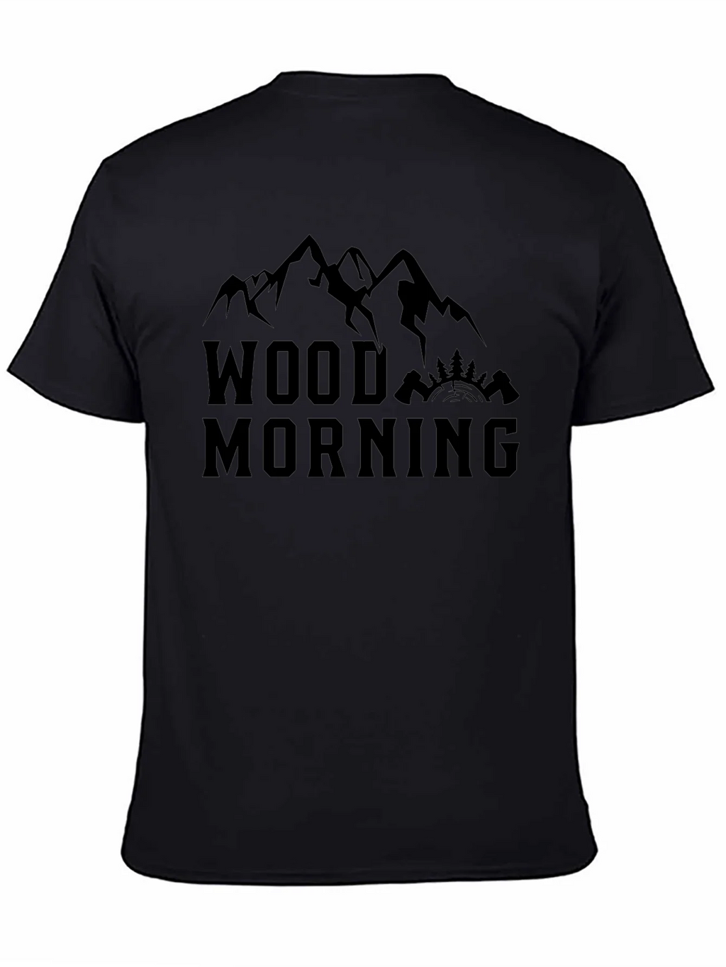 Wood Morning Mountain Graphic Tee - Black
