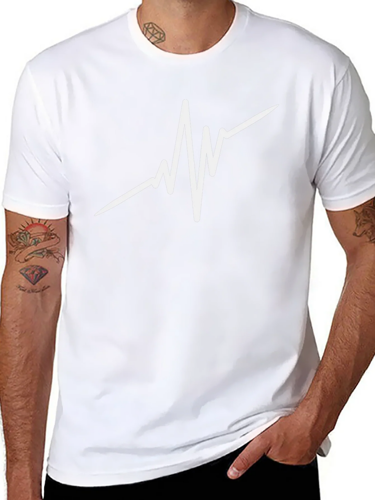 Heartbeat Graphic Black T-Shirt
