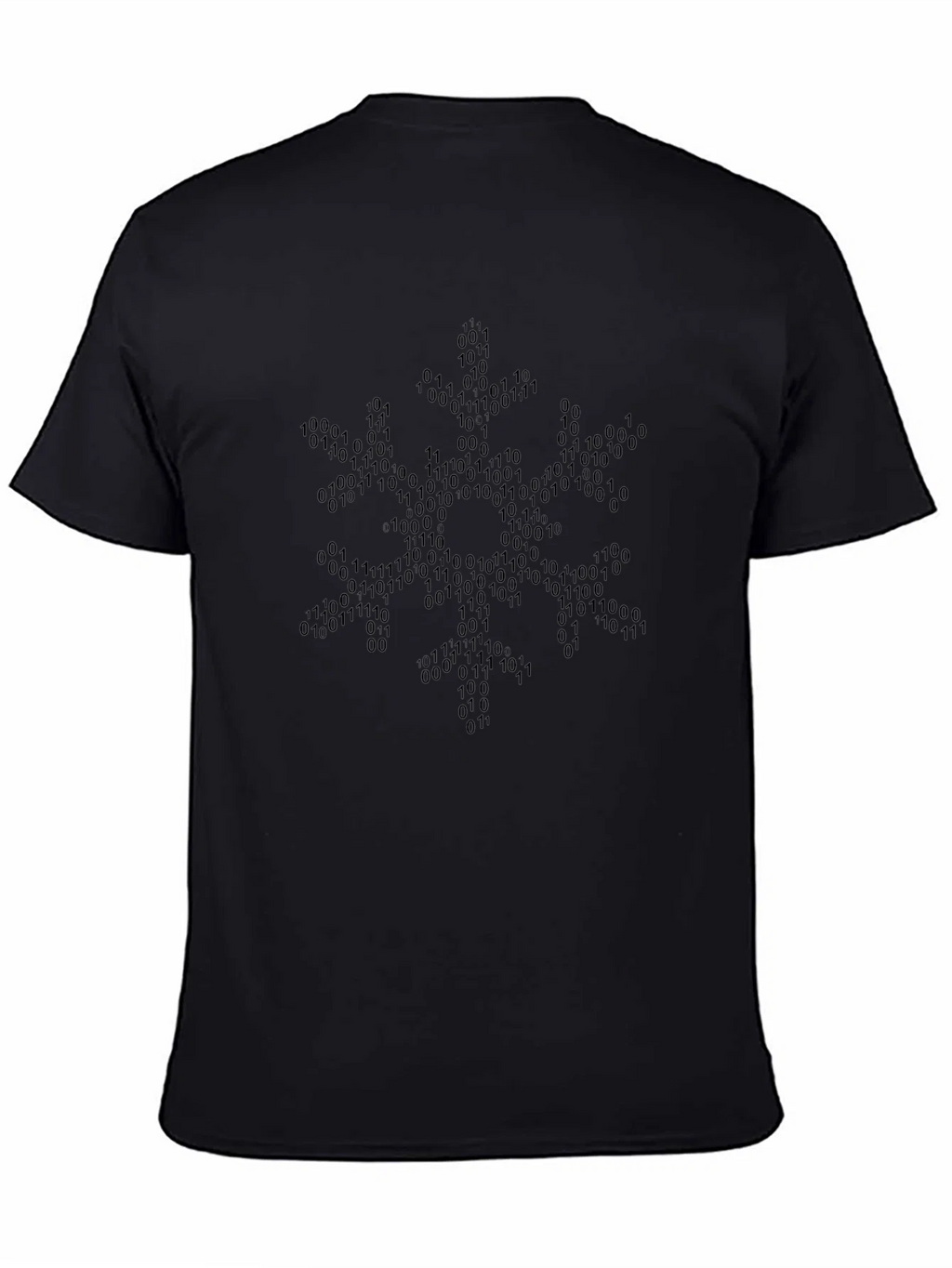 Binary Code Snowflake Graphic Tee - Black
